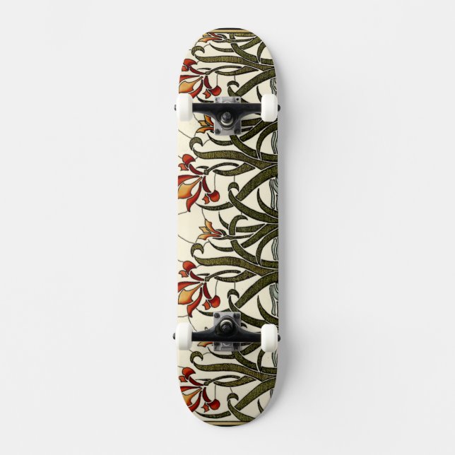 Blume aus festem Glas an der Grenze zu Tan Skateboard (Vorderseite)