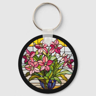 Blume aus festem Glas Schlüsselanhänger