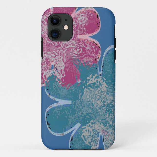 Blume aus Glas (rosa/aquamarin) Case-Mate iPhone Hülle (Rückseite)