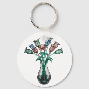 Blume aus Glas Schlüsselanhänger