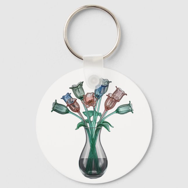 Blume aus Glas Schlüsselanhänger (Vorderseite)