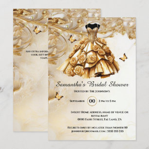 Blume aus Goldbarren Rose Braut zu Braut Einladung
