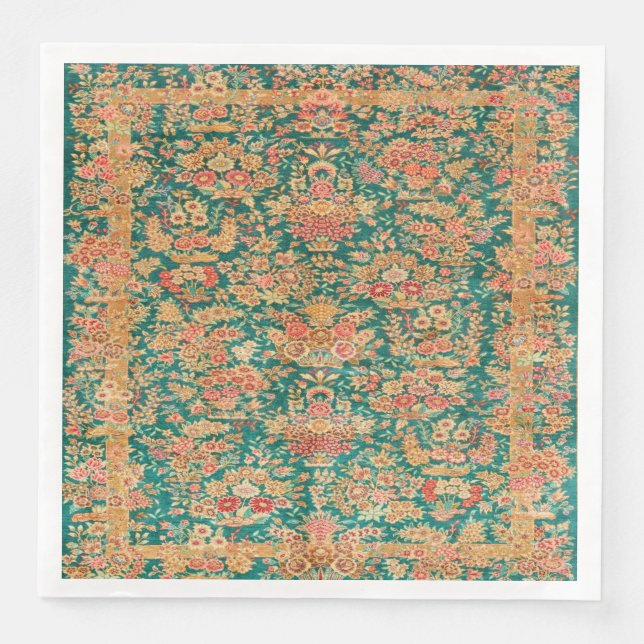 Blume aus grünem Gold Serviette (Vorderseite)