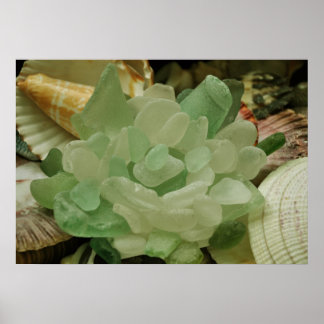 Blume aus Grünmeerglas Poster