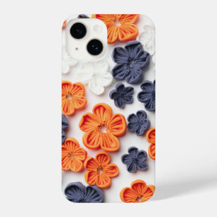 Blume aus handgefertigten Frühlingstoffen, orange  iPhone 14 Hülle