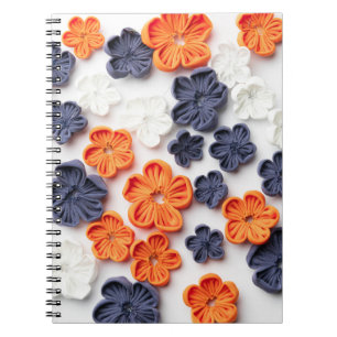 Blume aus handgefertigten Frühlingstoffen, orange  Notizblock