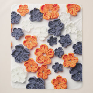 Blume aus handgefertigten Frühlingstoffen, orange  Sherpadecke