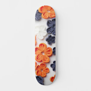 Blume aus handgefertigten Frühlingstoffen, orange Skateboard