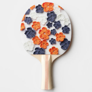 Blume aus handgefertigten Frühlingstoffen, orange Tischtennis Schläger