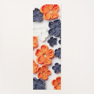 Blume aus handgefertigten Frühlingstoffen, orange Yogamatte