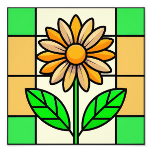Blume aus Hartglas Fotodruck