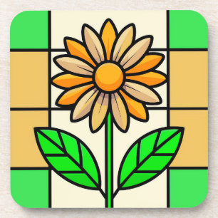 Blume aus Hartglas Getränkeuntersetzer