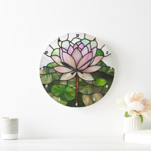 Blume aus Hartglas Große Wanduhr