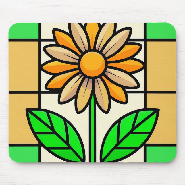 Blume aus Hartglas Mousepad (Vorne)