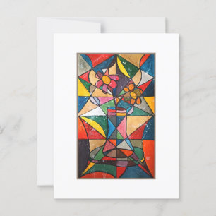 Blume aus Hartglas Postkarte