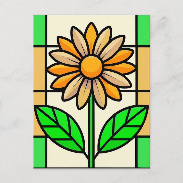 Blume aus Hartglas Postkarte (Vorderseite)