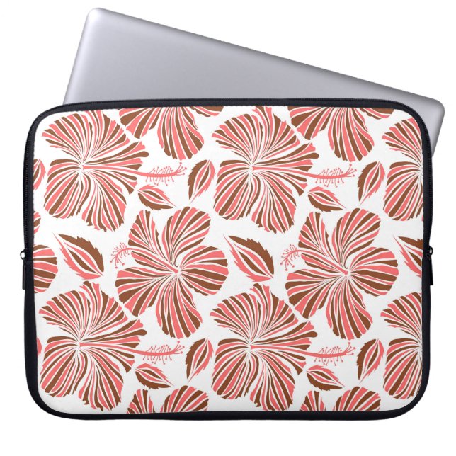 Blume aus hawaiianischem Hibiskus: brauner tropisc Laptopschutzhülle (Vorderseite)