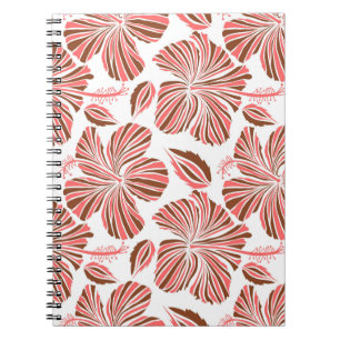 Blume aus hawaiianischem Hibiskus: brauner tropisc Notizblock