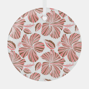 Blume aus hawaiianischem Hibiskus: brauner tropisc Ornament Aus Glas