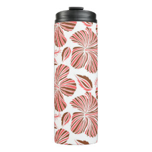 Blume aus hawaiianischem Hibiskus: brauner tropisc Thermosbecher