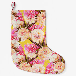 Blume aus Hyazinthen und Pfirsichs, nahtlos. Wat Kleiner Weihnachtsstrumpf