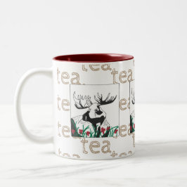 Blume aus künstlerischem Tee Elche Zweifarbige Tasse