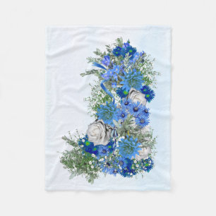 Blume aus Mais, Weißrosen, überdruckt, Tank oben Fleecedecke