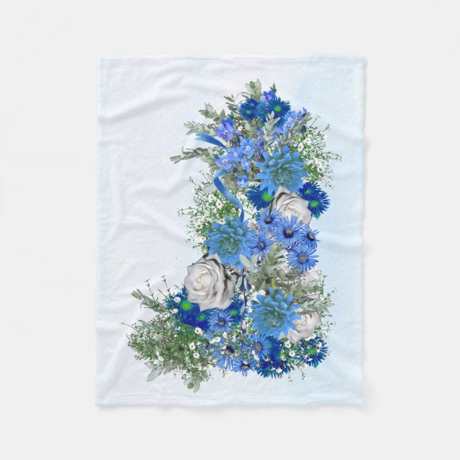 Blume aus Mais, Weißrosen, überdruckt, Tank oben Fleecedecke (Vorderseite)