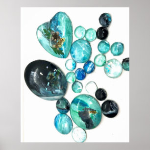 Blume aus Meerglas und Bänder Poster