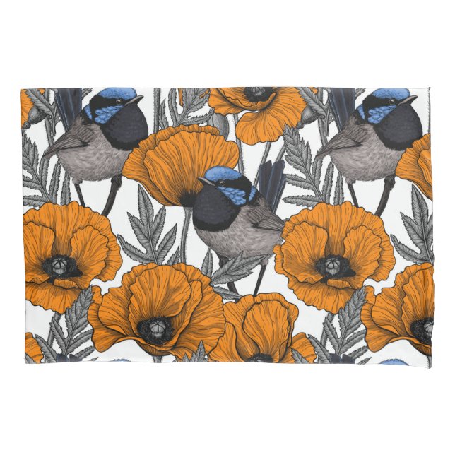 Blume aus Mehl und Orangenmohn 2 Kissenbezug (Vorderseite-Links)