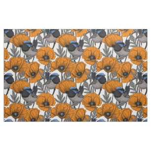 Blume aus Mehl und Orangenmohn 2 Stoff