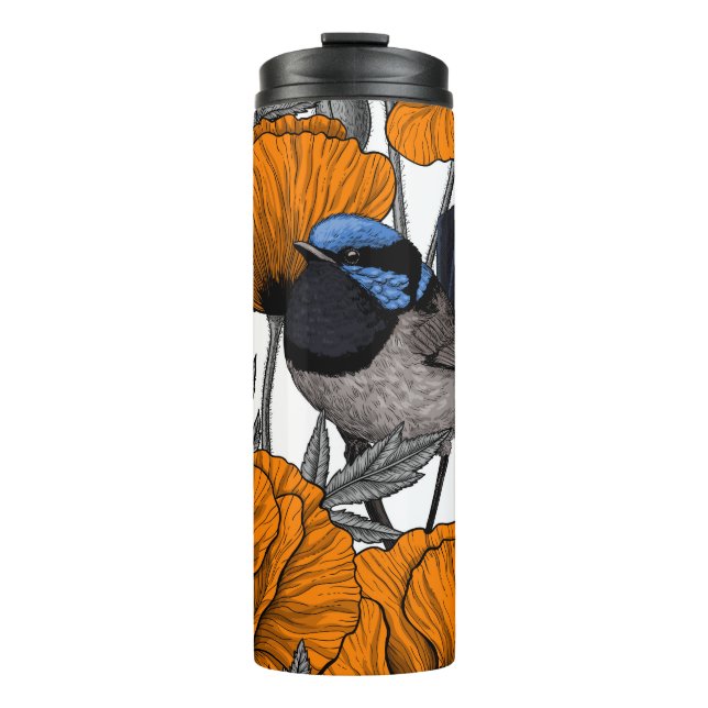 Blume aus Mehl und Orangenmohn 2 Thermosbecher (Vorderseite)
