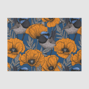 Blume aus Mehlwein und Orangenmohn Seidenpapier