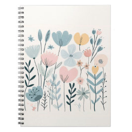 Blume aus niedlichem Cartoon Wasserfarbene Blumenh Notizblock