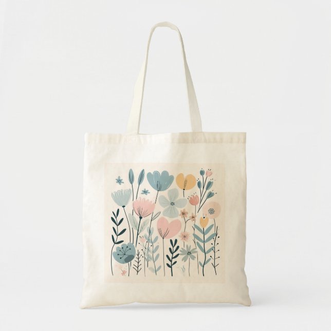 Blume aus niedlichem Cartoon Wasserfarbene Blumenh Tragetasche (Vorne)