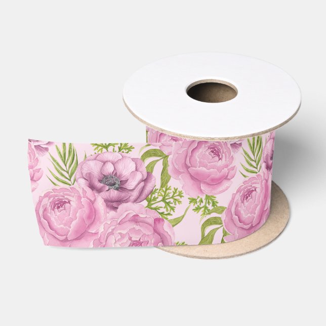 Blume aus Peony und Anemone Satinband (Spule)