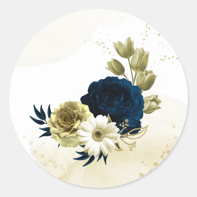 Blume aus phantastischem Elfenbeingold Runder Aufkleber (Vorderseite)