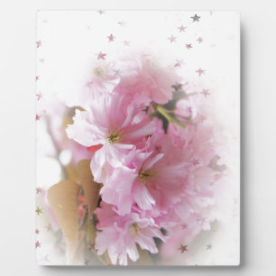 Blume aus Rosa Kirsche. Blumenkunst aus Foto. Fotoplatte