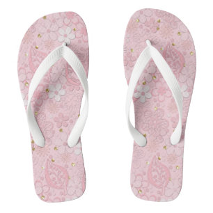 Blume aus rosa Papier Flip Flops