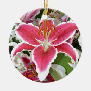 Blume aus rosa Sterngazer Keramik Ornament