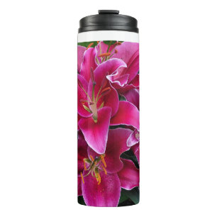 Blume aus rosa Sterngazer Thermosbecher