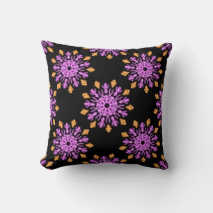 Blume aus rosa und orangefarbenem Neon Kissen