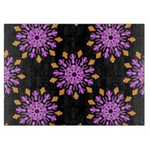 Blume aus rosa und orangefarbenem Neon Schneidebrett