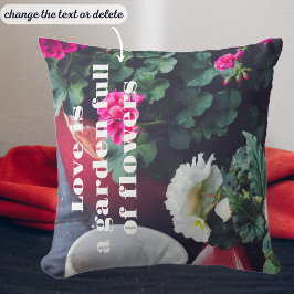 Blume aus rosa und weißem Gärengarten Kissen