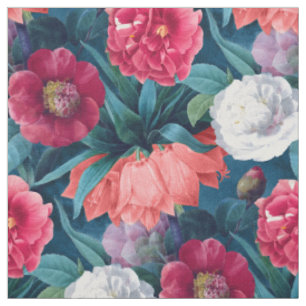 Blume aus Rot, Rosa und Weiß Stoff
