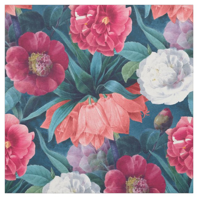 Blume aus Rot, Rosa und Weiß Stoff (Muster)