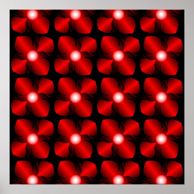 Blume aus Rot und Schwarz Poster (Vorne)