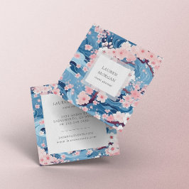 Blume aus Sakura und Rosa Quadratische Visitenkarte