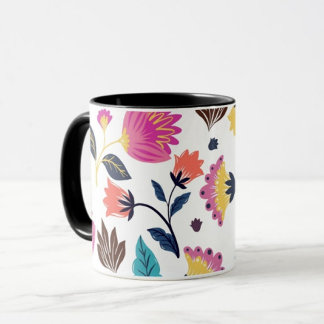 Blume aus schwarz und rosa und Tasse aus Leaf