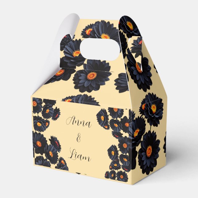 Blume aus schwarzem Samt Gefälligkeitsbox Geschenkschachtel (Vorderseite)